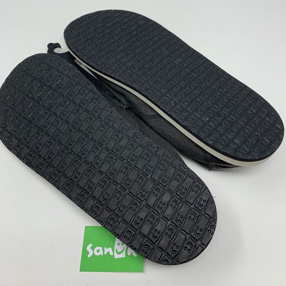 Sanuk Men's Pick Pocket Slip-on Hemp Shoes Black - Picture 5 of 6